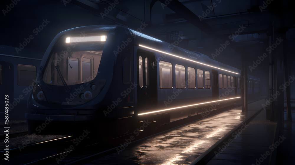 Fototapeta premium futuristic AI driven train