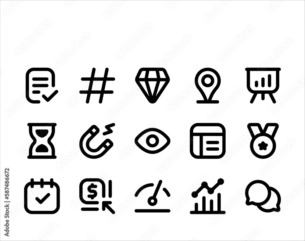 marketing and seo -Search Engine Optimization icons line style set collection. Vector illustration marketing and seo -Search Engine Optimization icons line style set collection. Vector illustration