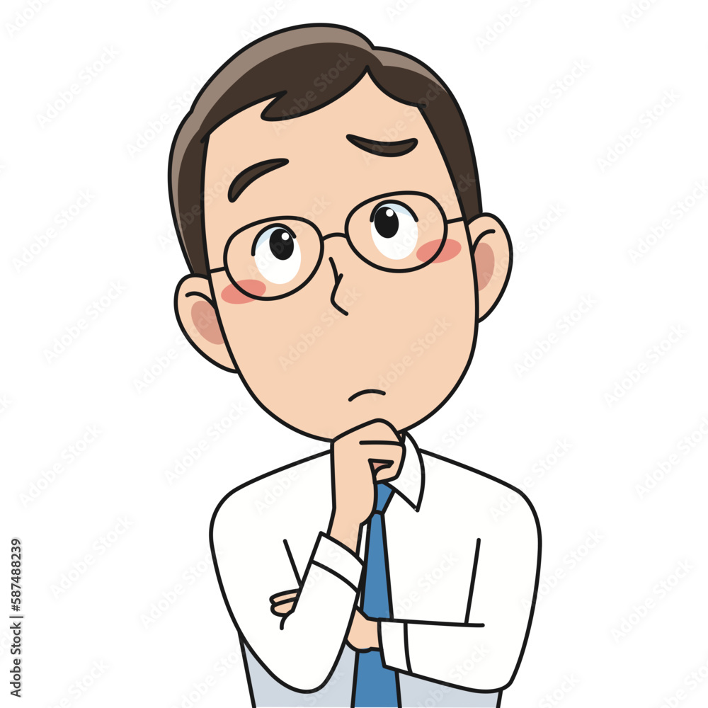 Person Thinking, Businessman Think, Doctor, Cartoon, Vector Person Thinking, Businessman Think, Doctor, Cartoon, Vector