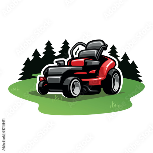 Lawn mower illustration vector