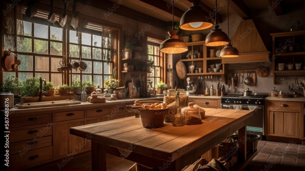 Interior Design Mockup of a Kitchen In a Country Home Interior Design Mockup of a Kitchen In a Country Home