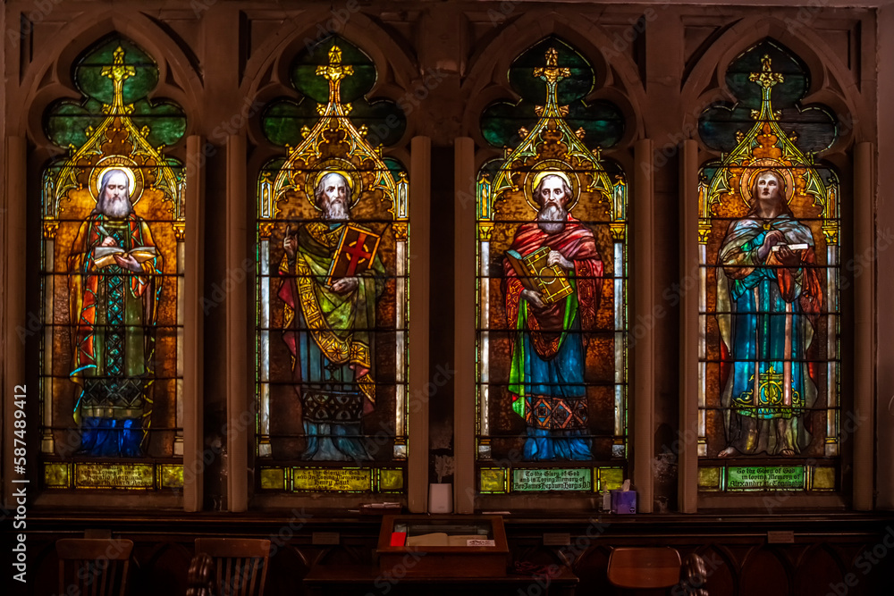STAINED GLASS IN A CHURCH