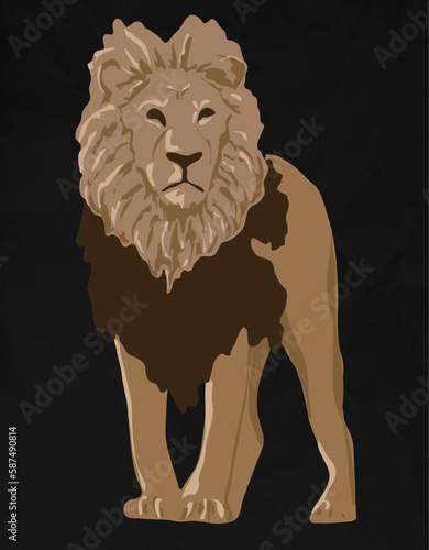 lion on a black background