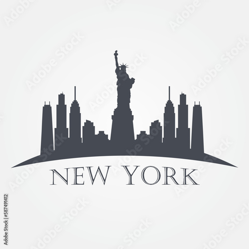 New York City Skyline Vector Illustration Design