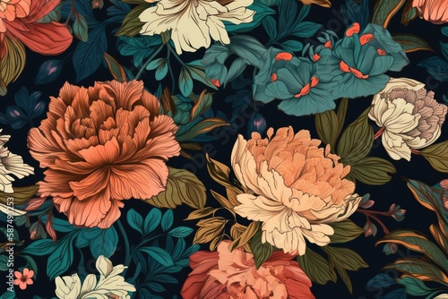 colorful bouquet of flowers on a wooden table. Generative AI