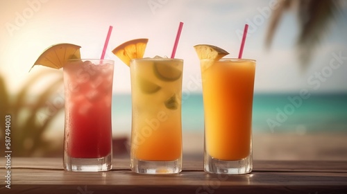 Wallpaper Mural Cocktail on the beach, Generative AI Torontodigital.ca