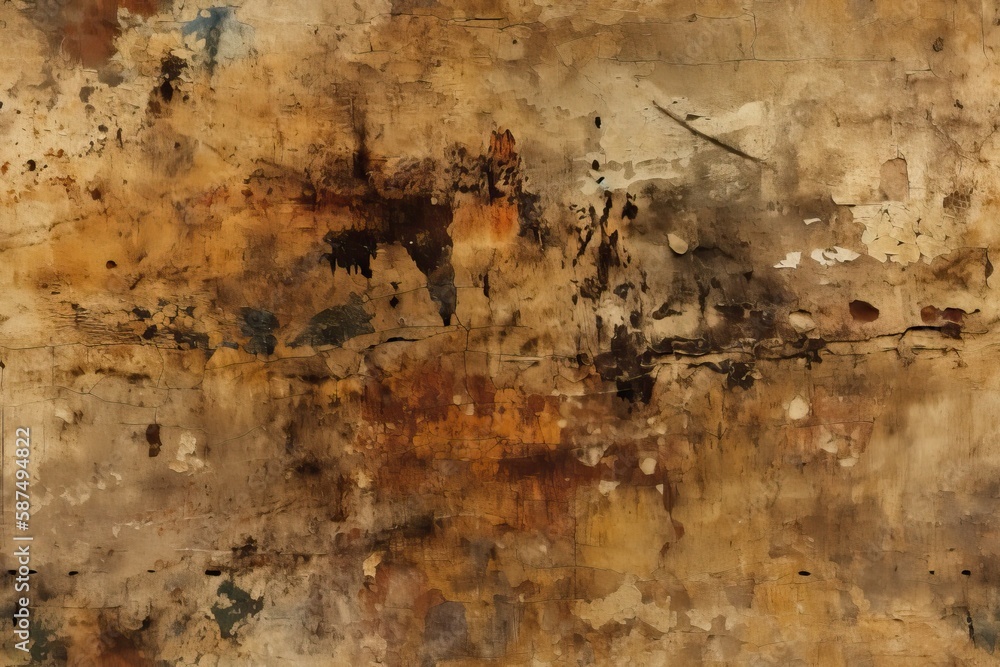 abstract painting with earthy tones of brown and black. Generative AI abstract painting with earthy tones of brown and black. Generative AI