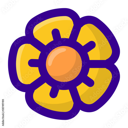 Beautiful yellow Flower no background