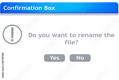 Dialogue box with text about renaming file photo