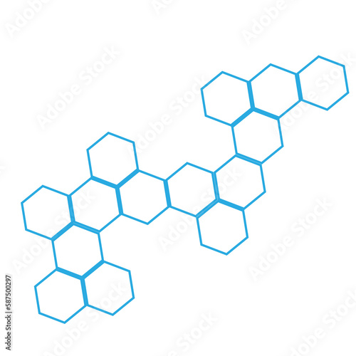 Blue diagram of molecular structure