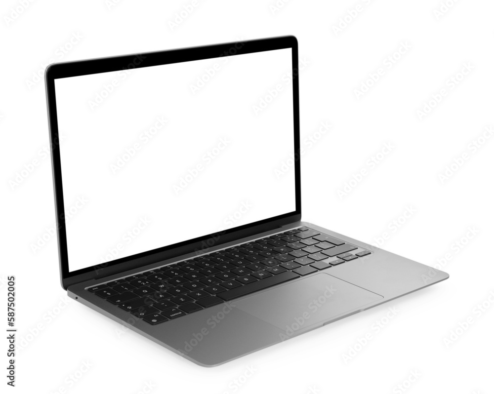 Laptop with blank screen isolated on white Laptop with blank screen isolated on white