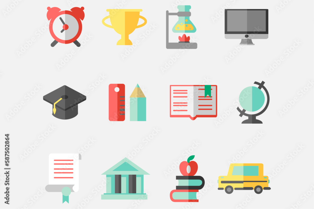 set of icons of education set of icons of education