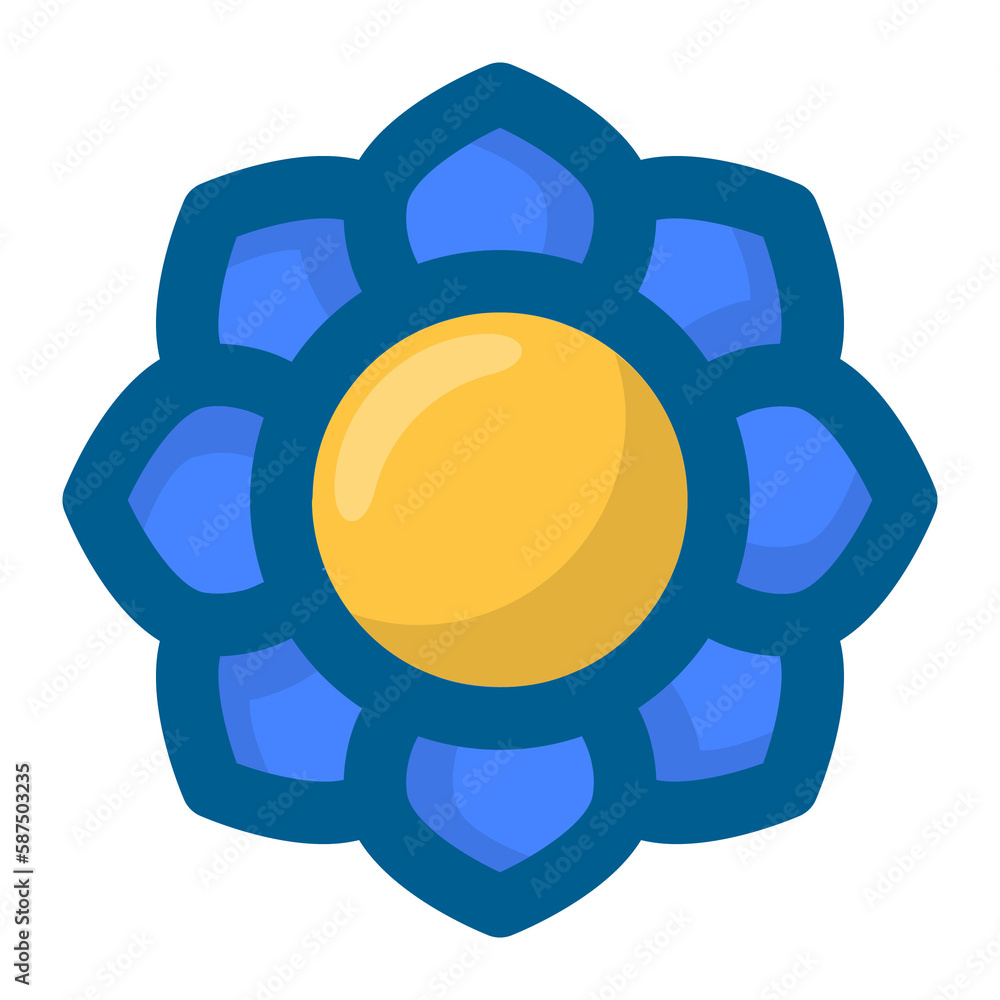Obraz premium Geometric flower design element shapes. Figures, stars, spiral flower and circles no background