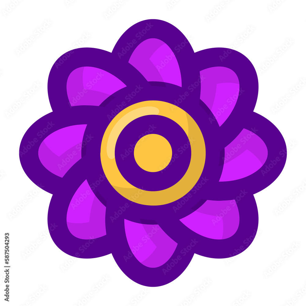 Geometric flower design element shapes purple color. Figures, stars, spiral flower and circles no background Geometric flower design element shapes purple color. Figures, stars, spiral flower and circles no background