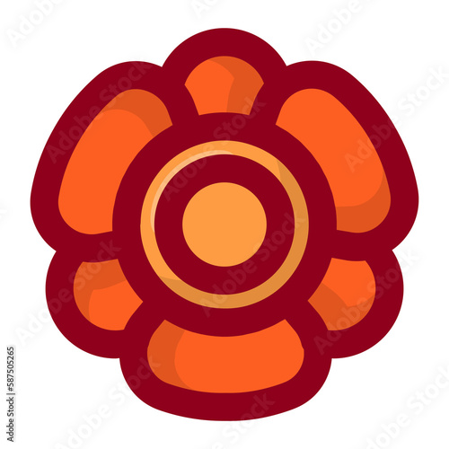 Orange flower. BeautIful Tropical plant blossom no background