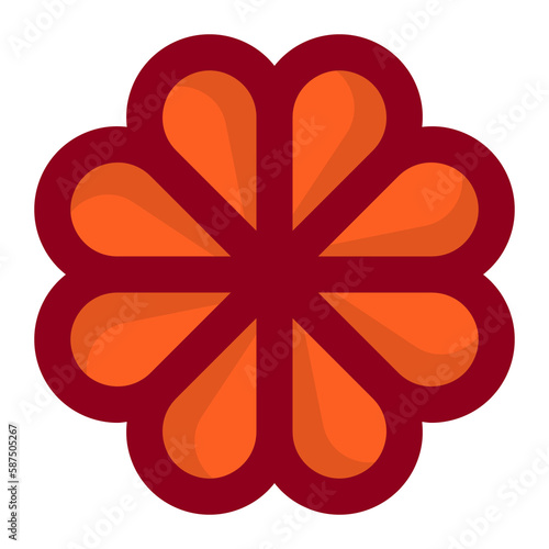 Orange flower. BeautIful Tropical plant blossom no background