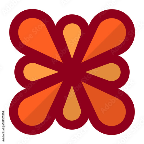 Orange flower. BeautIful Tropical plant blossom no background