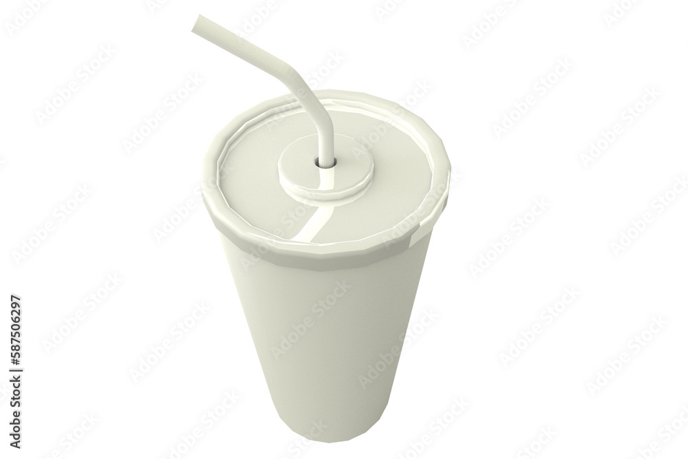 Digital composite image of straw in disposable glass Digital composite image of straw in disposable glass