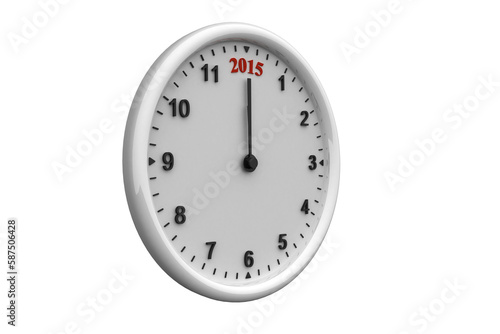 Illustration of 2015 on analog clock