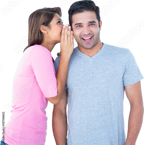 Woman telling secret to her partner 
