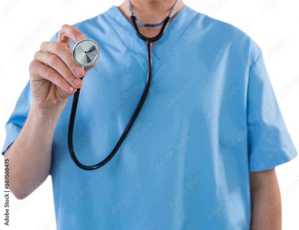 Nurse holding stethoscope Nurse holding stethoscope