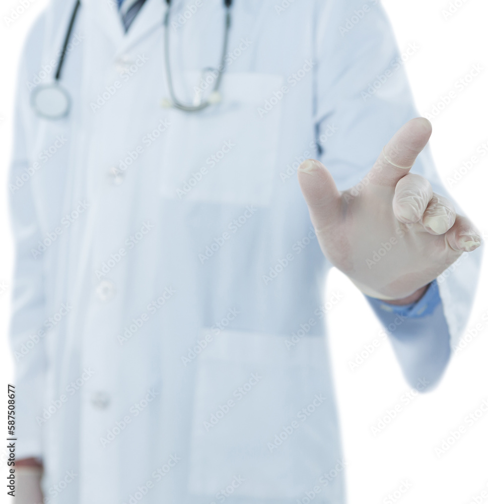 Doctor touching an digital screen Doctor touching an digital screen