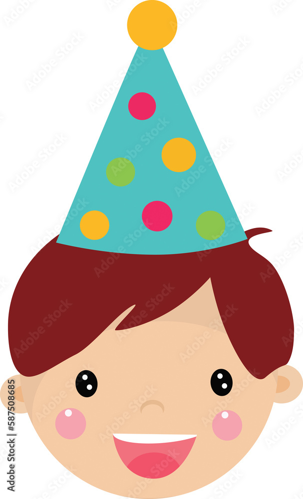 Fototapeta premium Boy wearing party hat icon
