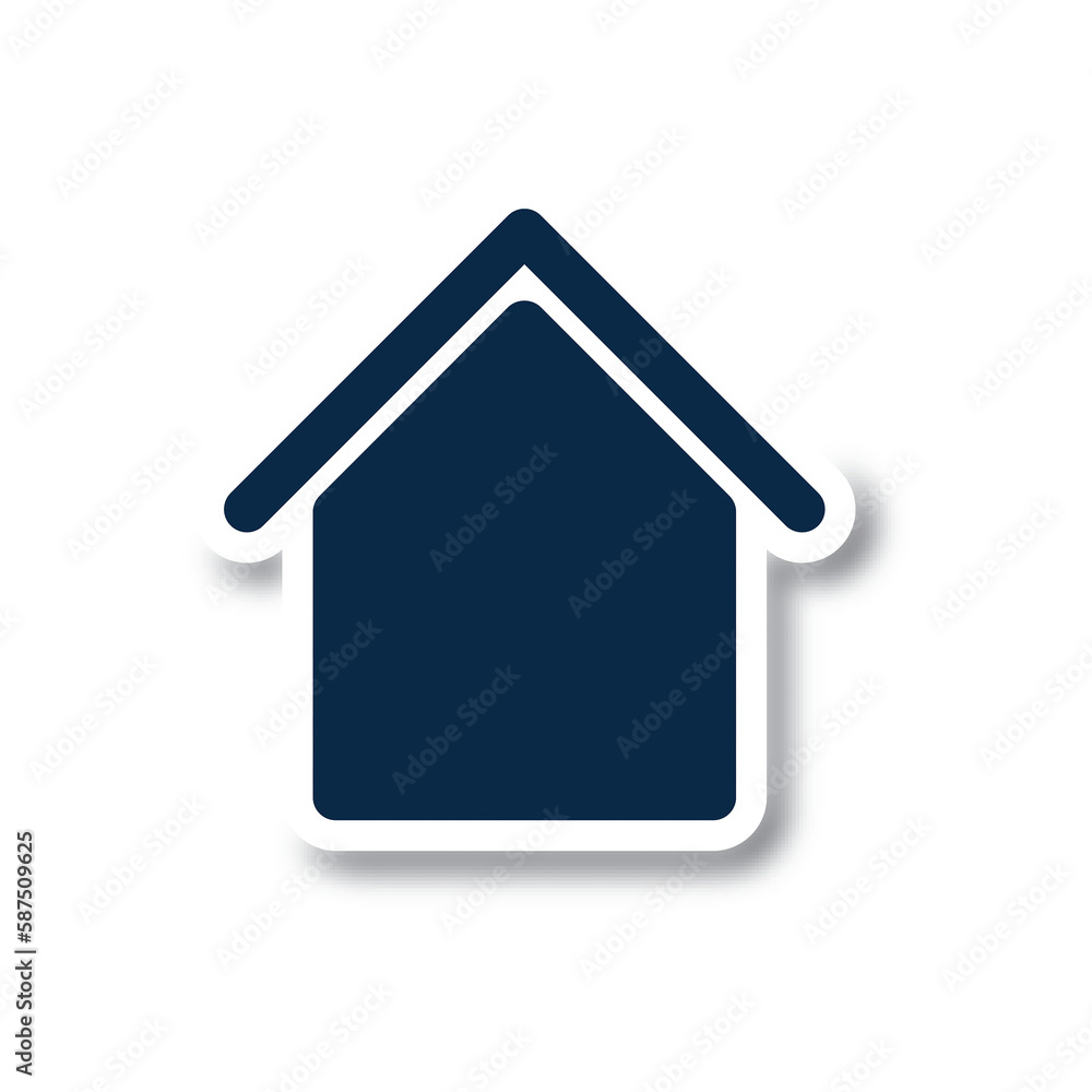 Digitally generated image of home icon in blue color Digitally generated image of home icon in blue color