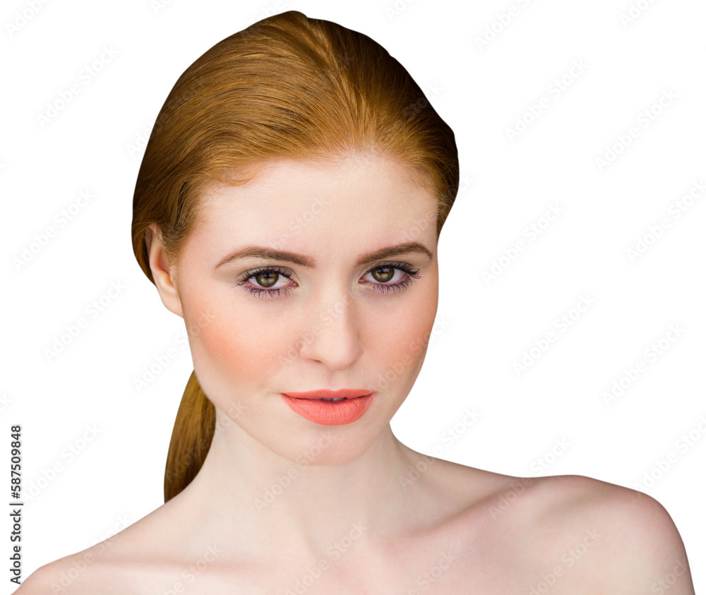 Fototapeta premium Beautiful redhead looking at camera