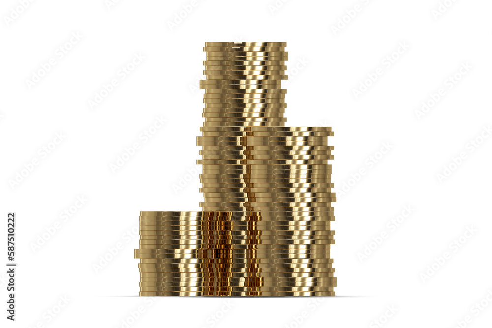 3d illustration of golden coins