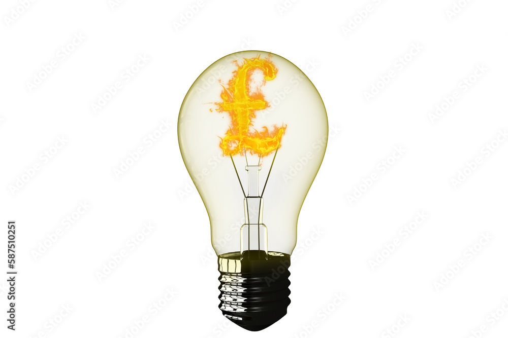 Close-up of pound symbol burning in light bulb Close-up of pound symbol burning in light bulb