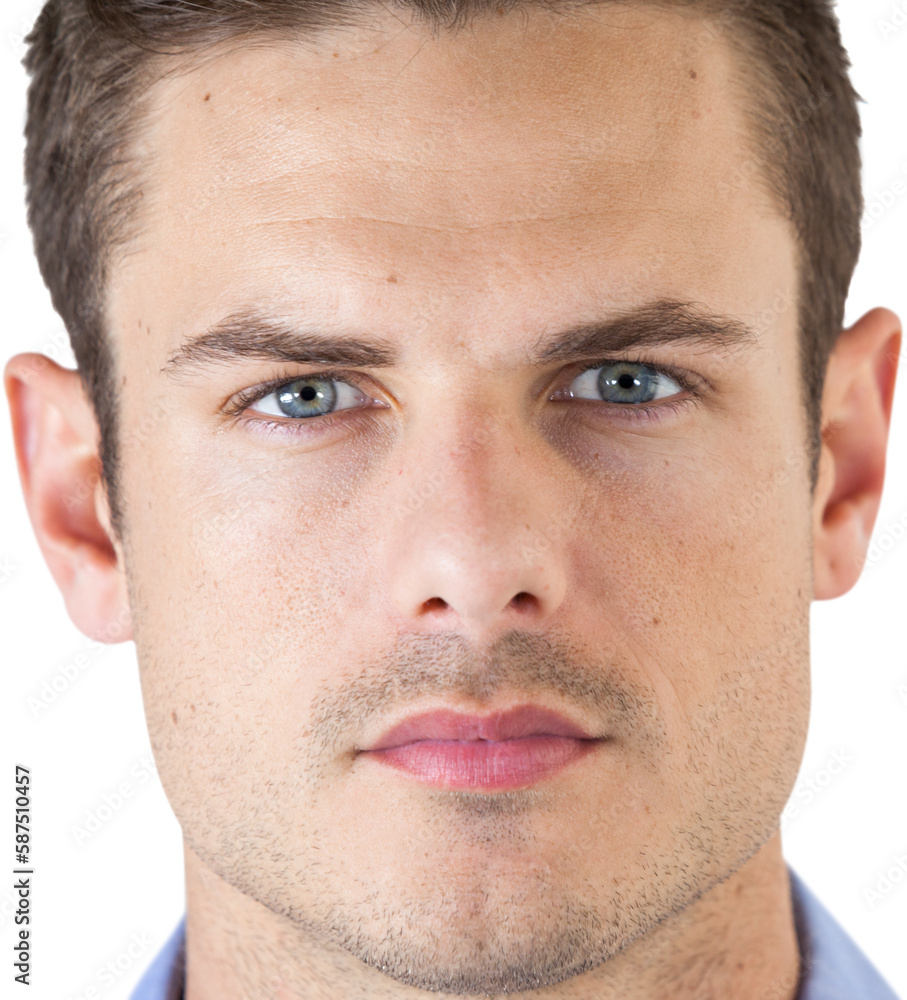 Obraz premium Close up portrait of serious young man