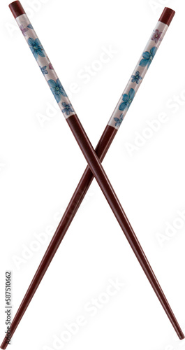 Close up of brown chopsticks