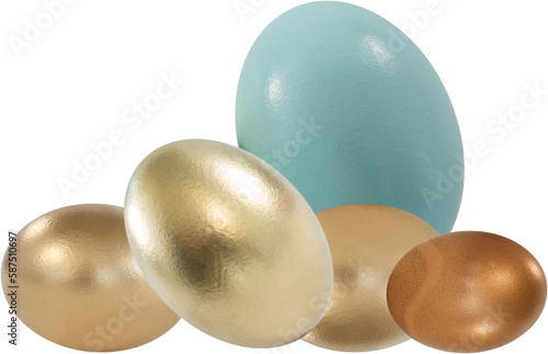 Big and small shiny Easter eggs
