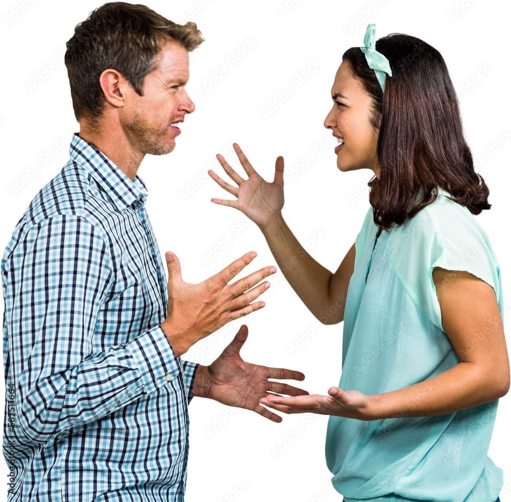 Couple gesturing while fighting Couple gesturing while fighting
