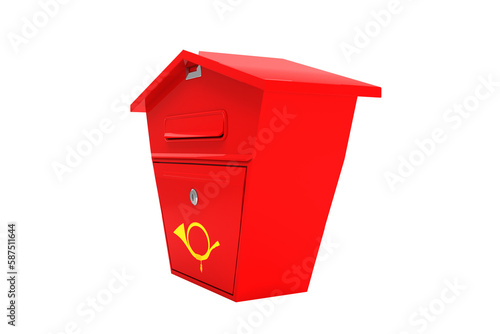 Canvas Print Digitally generated image of red postbox