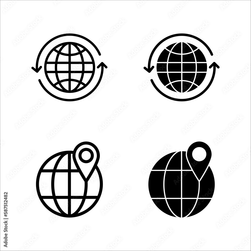 world icon illustration, globe vector icon, globe icon best flat design, on white background. world icon illustration, globe vector icon, globe icon best flat design, on white background.