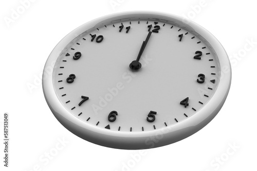 Analog clock on white background