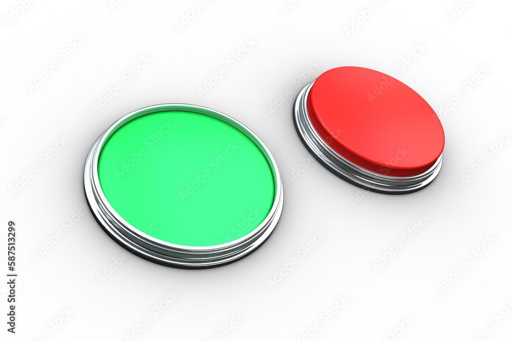 Red and green push buttons Red and green push buttons