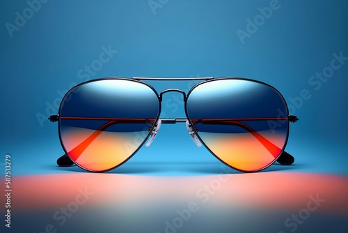 Fotobehang Sunglasses with color lens. Generative AI