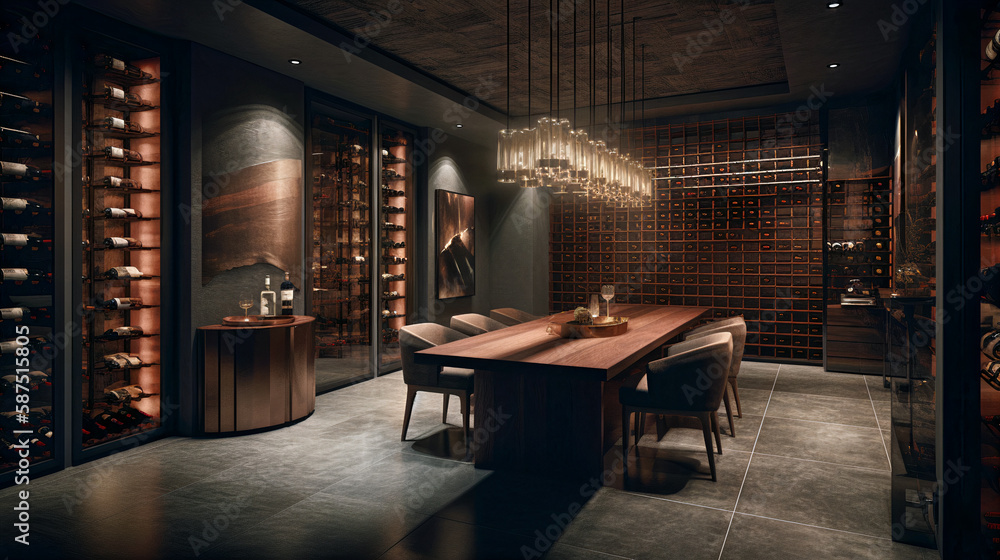 Modern Wine Cellar AI Powered Design Modern Wine Cellar AI Powered Design