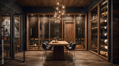 Modern Wine Cellar AI Powered Design photo