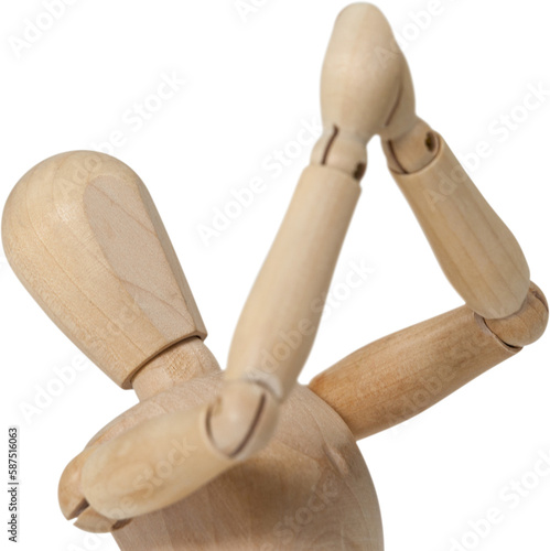Wooden 3d figurine with both hands joined