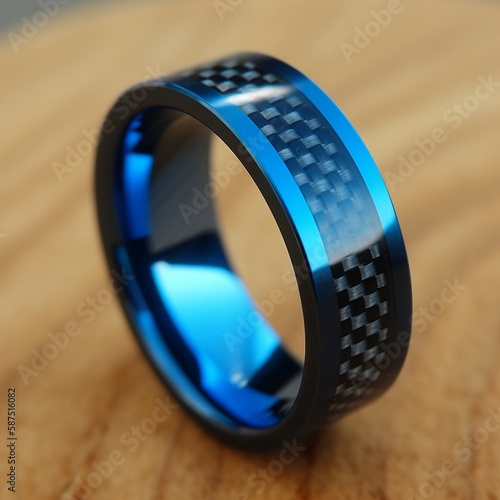 blue carbon fiber ringer