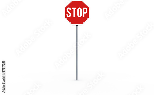 Digital composite image of stop sign with pole