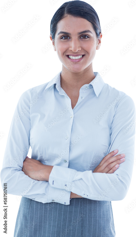 Smiling businesswoman with arms crossed at office Smiling businesswoman with arms crossed at office