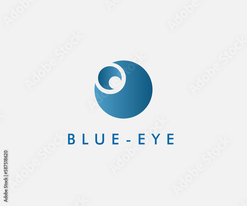 Abstract eye logo. Corporate identity design element. Retina circle scanner, personality eye identification, iris id lock logotype idea. Security, protect concept. Eye Vector icon.