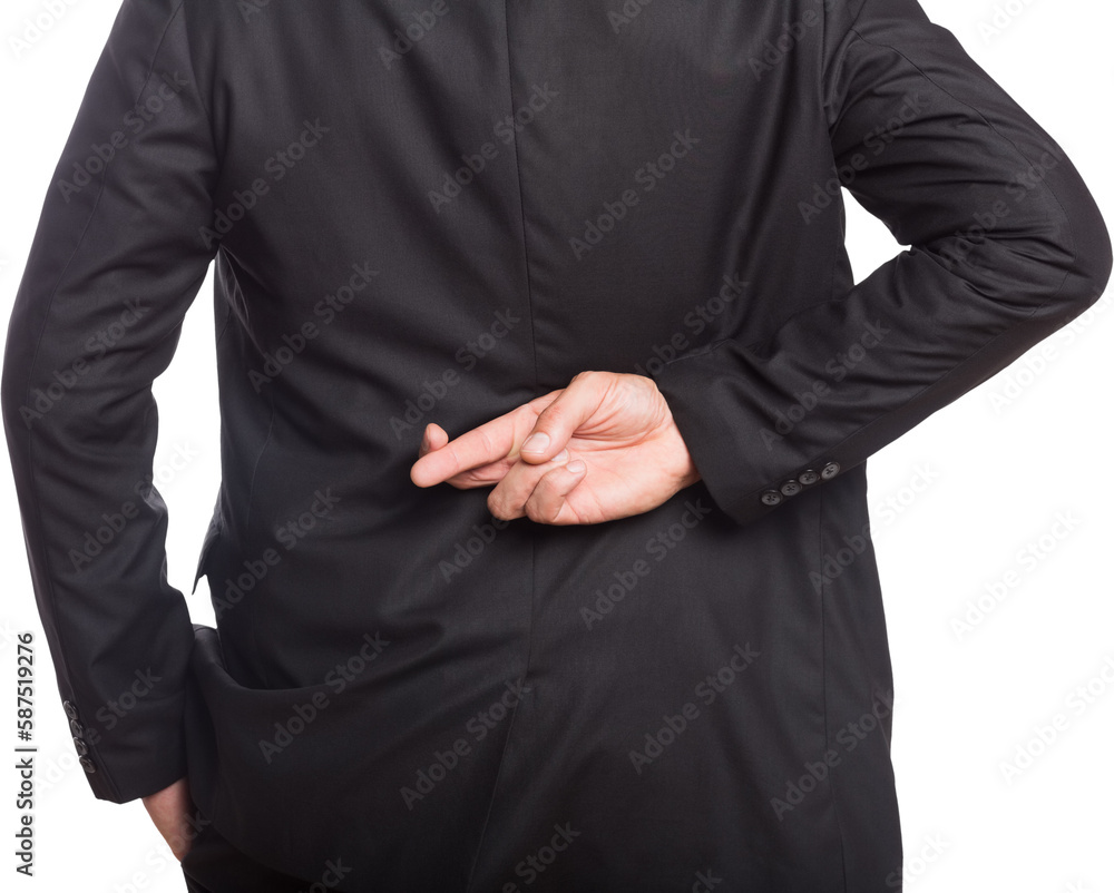 Obraz premium Midsection of businessman with crossed fingers
