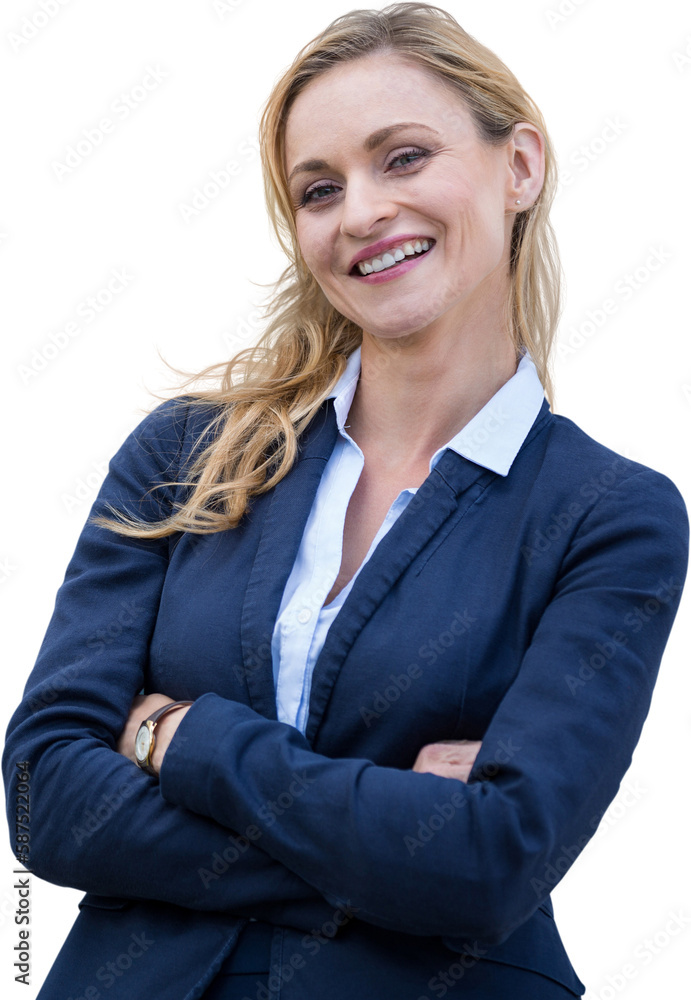Portrait of cheerful businesswoman arms crossed Portrait of cheerful businesswoman arms crossed