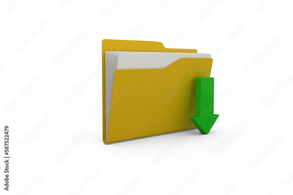 Folders with green download arrow Folders with green download arrow